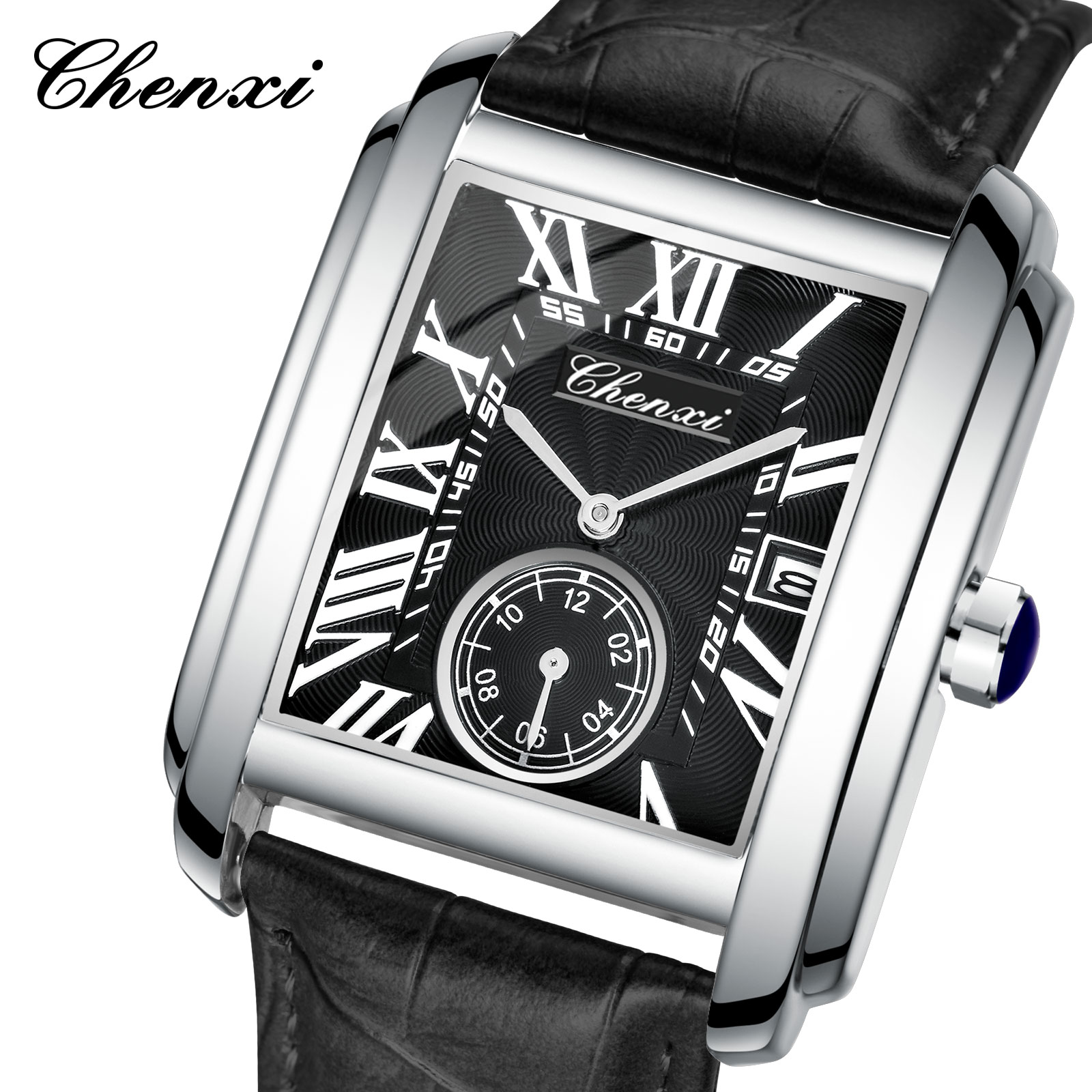 Luxury Watch Holder For Men - Chenxi 8216 ใหม่แฟชั่นคลาสสิกสี่เหลี่ยมผืนผ้าสายหนังนาฬิกาข้อมือบุรุษแบรนด์หรูนาฬิกานาฬิกาควอตซ์ Montre Femme