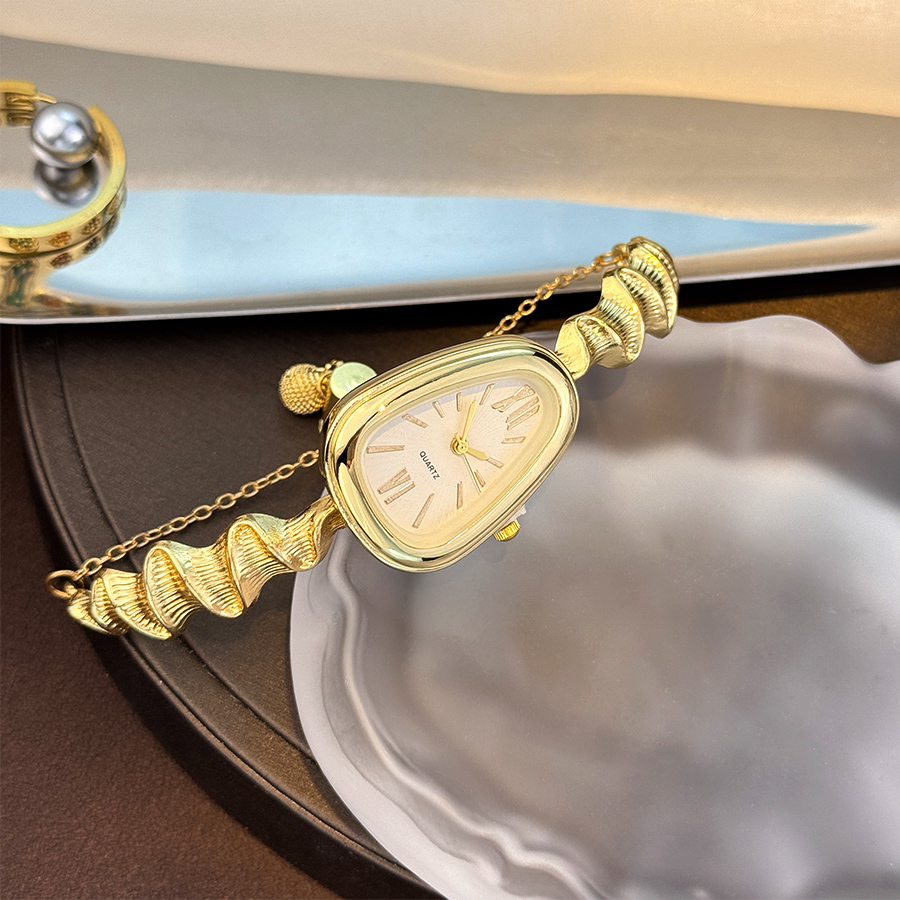 Luxury Watch Collection - นาฬิกาควอทซ์ผู้หญิงรูปทรงงูหรูหรา สไตล์ยุโรปและอเมริกาที่ทันสมัย ​​การเดินทางไปทำงาน ตัวเลขโรมันสุดหรู เครื่องประดับแฟชั่นสุดคลาสสิก