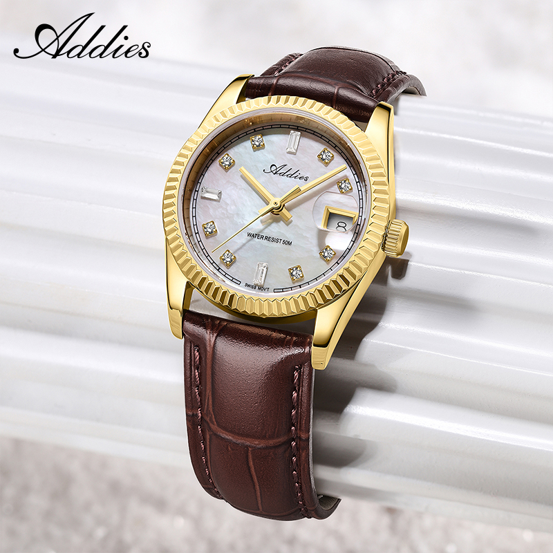 Luxury Watch - แอดดี้ส์ 585 ควอตซ์นาฬิกาผู้หญิง 28 มม. คุณภาพสูงกระจกแซฟไฟร์
