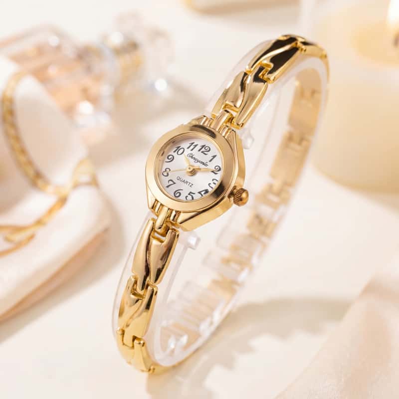 Quiet Luxury Watch - นาฬิกาข้อมือควอตซ์แฟชั่นสำหรับผู้หญิง ดีไซน์ย้อนยุค แบรนด์หรู หน้าปัดเล็ก นาฬิกาข้อมือผู้หญิงบางเฉียบ สวยสง่า