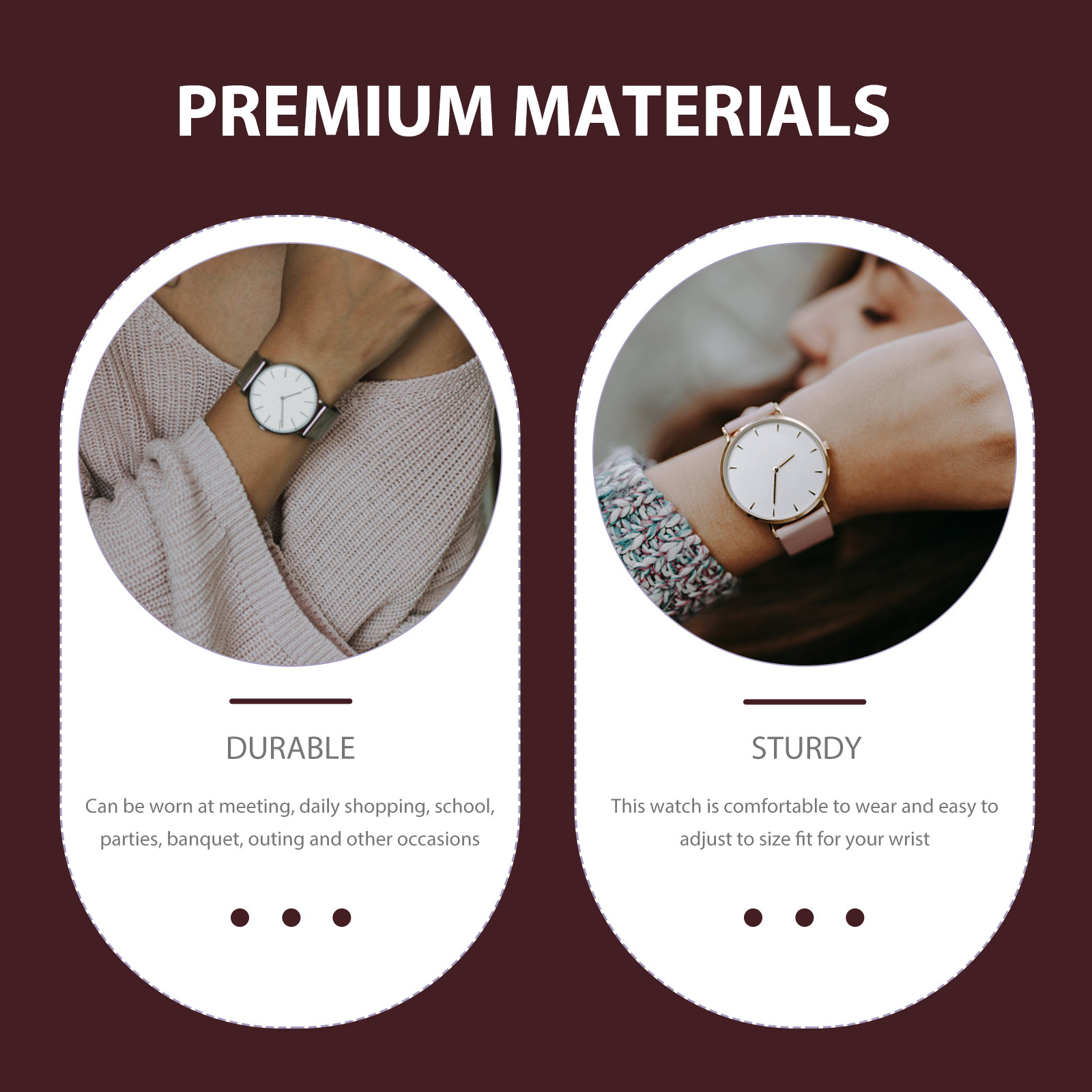 Luxury Watch Shop - นาฬิกาข้อมือควอตซ์สำหรับผู้หญิง ดีไซน์หรูหรา ทนทานต่อการสึกหรอ สายปรับได้สวมใส่สบาย งานประณีต เหมาะสำหรับการประชุม