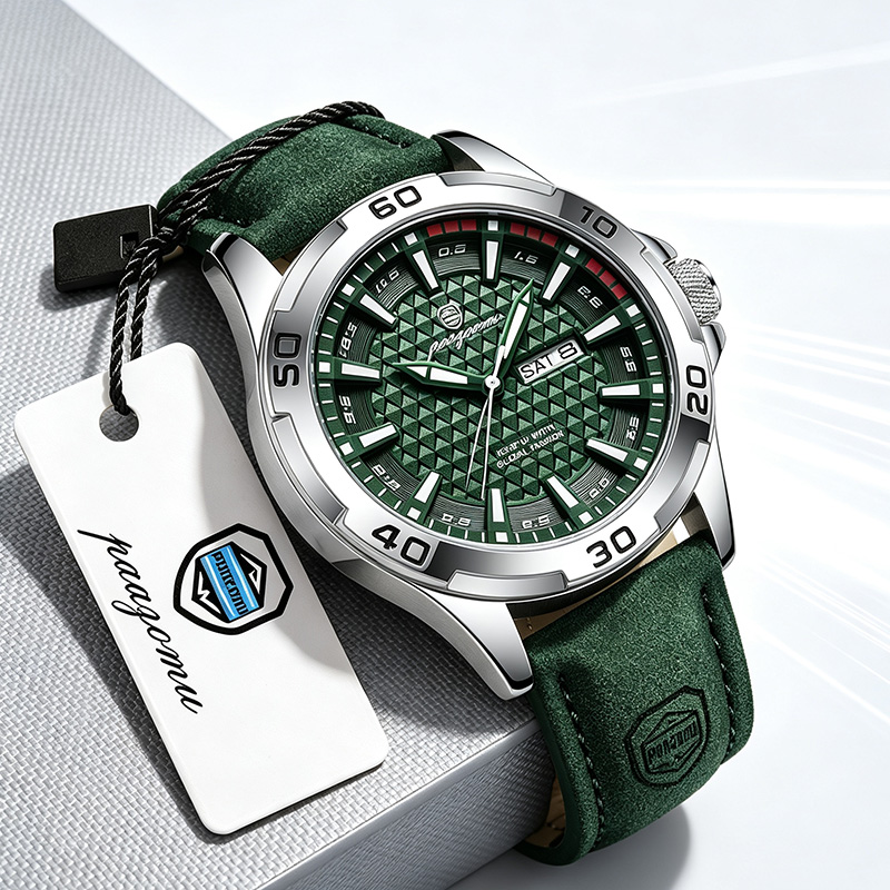 Luxury Watch Magazine - PAAZOMU นาฬิกาข้อมือผู้ชายแบรนด์หรู แฟชั่นควอตซ์ สายหนัง ลำลอง สปอร์ต