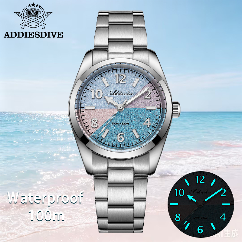 Luxury Watch Storage - ADDIESDIVE นาฬิกากระจกแซฟไฟร์ผู้หญิงใหม่หรูหรา 36 มม.BGW9 ลูมินัส 316l
