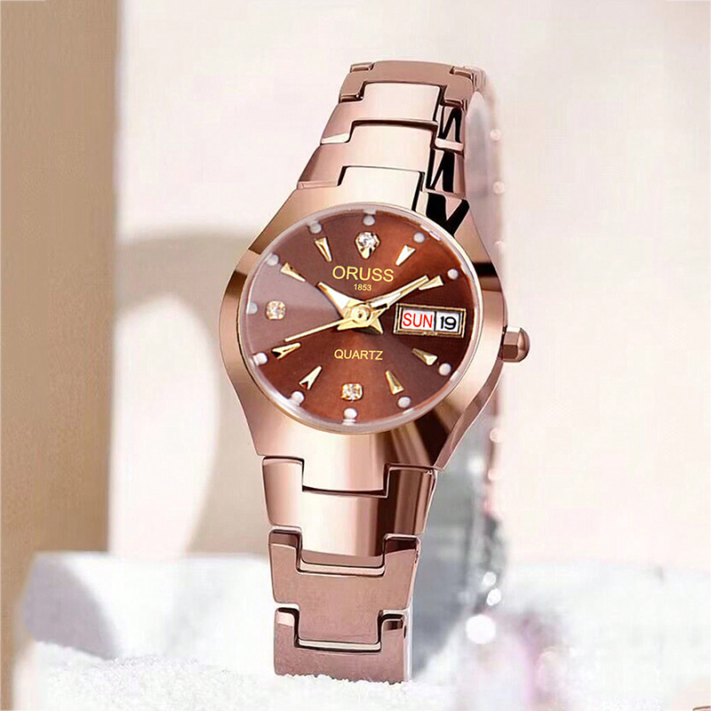 Luxury Watch Business - ORUSS OR03 ธุรกิจ Casual นาฬิกาสตรีนาฬิกาควอตซ์หรูหราแฟชั่นนาฬิกาข้อมือสแตนเลส 30M