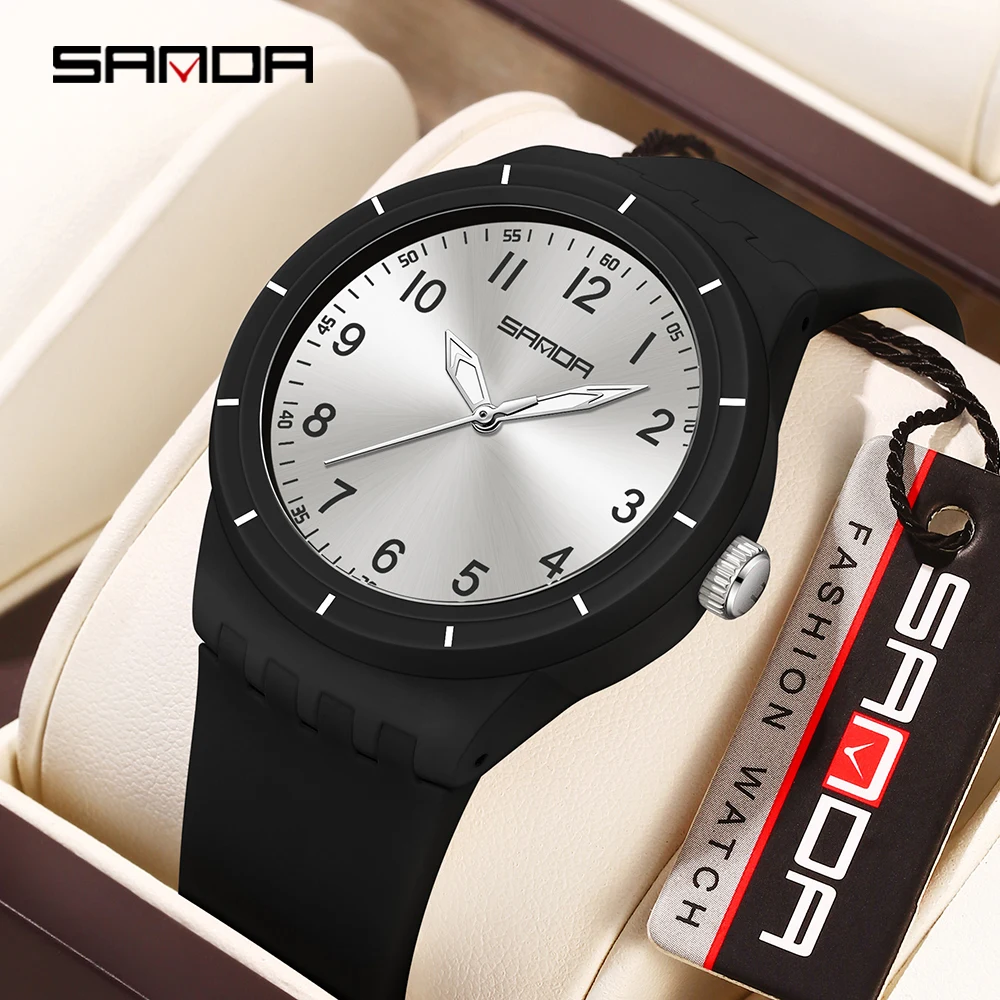 Luxury Watch Shop - Sanda 9075 นาฬิกาควอทซ์ผู้หญิงน้ําหนักเบานาฬิกาควอทซ์ผู้หญิงอเนกประสงค์นาฬิกาควอทซ์แสงกลางคืนกันน้ําที่เรียบง่าย