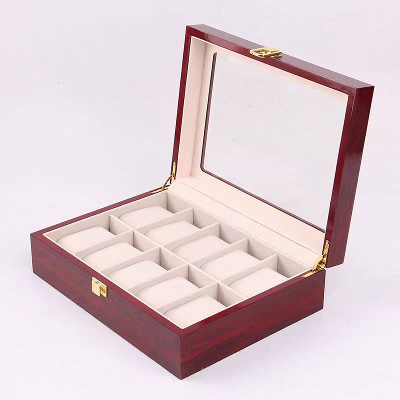 Luxury Watch Grade - กล่องใส่นาฬิกาไม้หรู 10 ช่อง กล่องเก็บนาฬิกาไม้คุณภาพสูง ทาสีอย่างดี