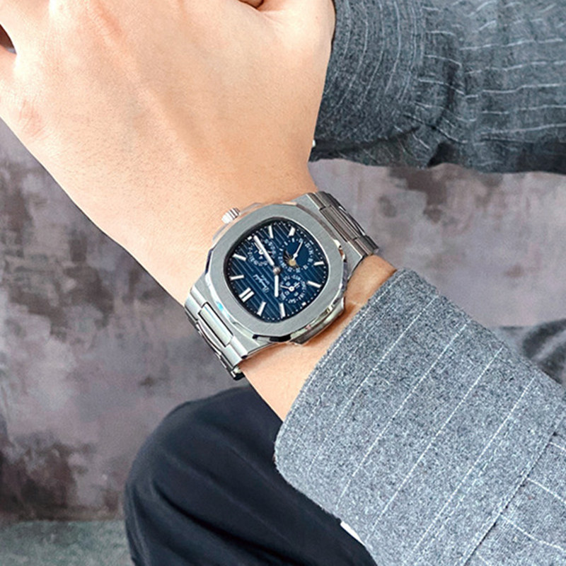Moonphase Complication Watch - สวิตเซอร์แลนด์ รินิฟานาฬิกาอัตโนมัติอเนกประสงค์สำหรับผู้ชายแบรนด์หรูนาฬิกาผู้ชายนาฬิกานาตูลัส แซฟไฟร์ มูนเฟส
