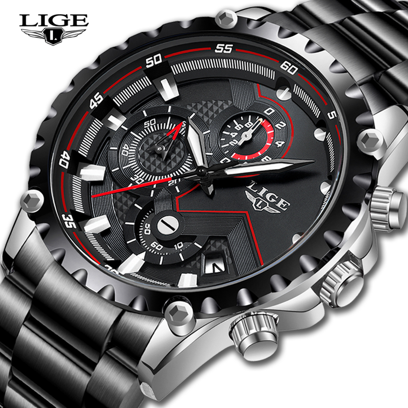 Luxury Watch All Brands - LIGE Luxury Mens นาฬิกาแฟชั่นผู้ชายกีฬากันน้ำนาฬิกาควอตซ์ชายเหล็กทั้งหมดกองทัพทหาร Watch Relogio
