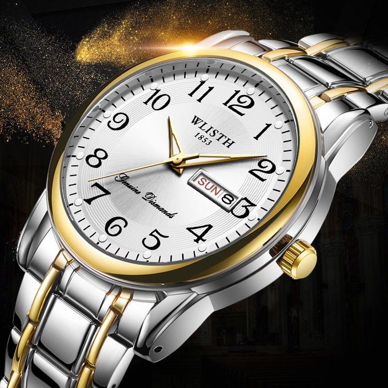 Luxury Watch Collection - นาฬิกาควอตซ์ผู้ชายสุดหรู นาฬิกาข้อมือดิจิตอล ปฏิทิน แสดงวันในสัปดาห์ เรืองแสง แฟชั่น