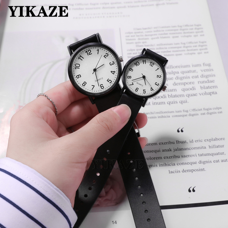 Luxury Watch White - Yikaze นาฬิกาข้อมือผู้หญิงสีดำเรียบง่ายสีขาวควอตซ์นาฬิกาข้อมือนาฬิกาสายรัดซิลิโคนหน้าปัดใหญ่นาฬิกาดีไซน์เรียบง่ายสำหรับผู้หญิง