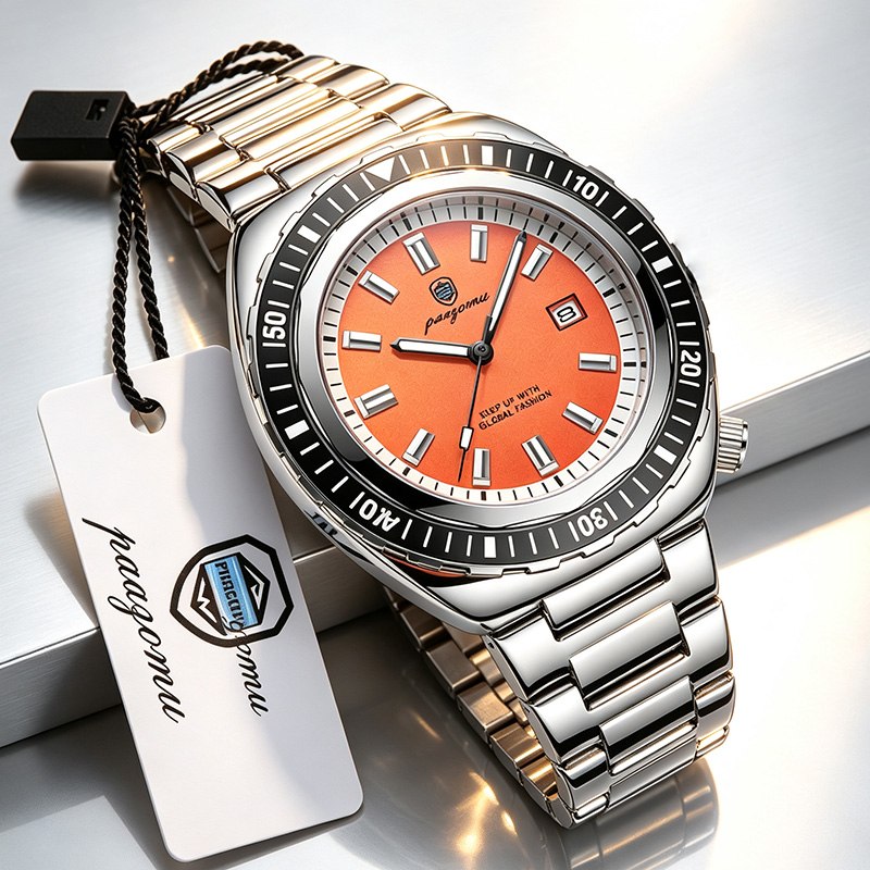 Luxury Watch Nice - นาฬิกาข้อมือผู้ชายแบรนด์หรู PAAZOMU สำหรับธุรกิจและกีฬา ตัวเรือนเหล็ก ควอตซ์ กันน้ำ