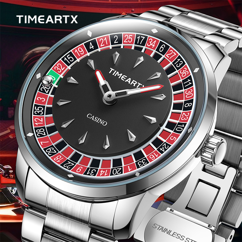 Luxury Watch News - นาฬิกาควอตซ์หรูหราใหม่เอี่ยมยี่ห้อ TIMEARTX สำหรับผู้ชาย ดีไซน์เกมรูเล็ตโป๊กเกอร์แบบยุโรป