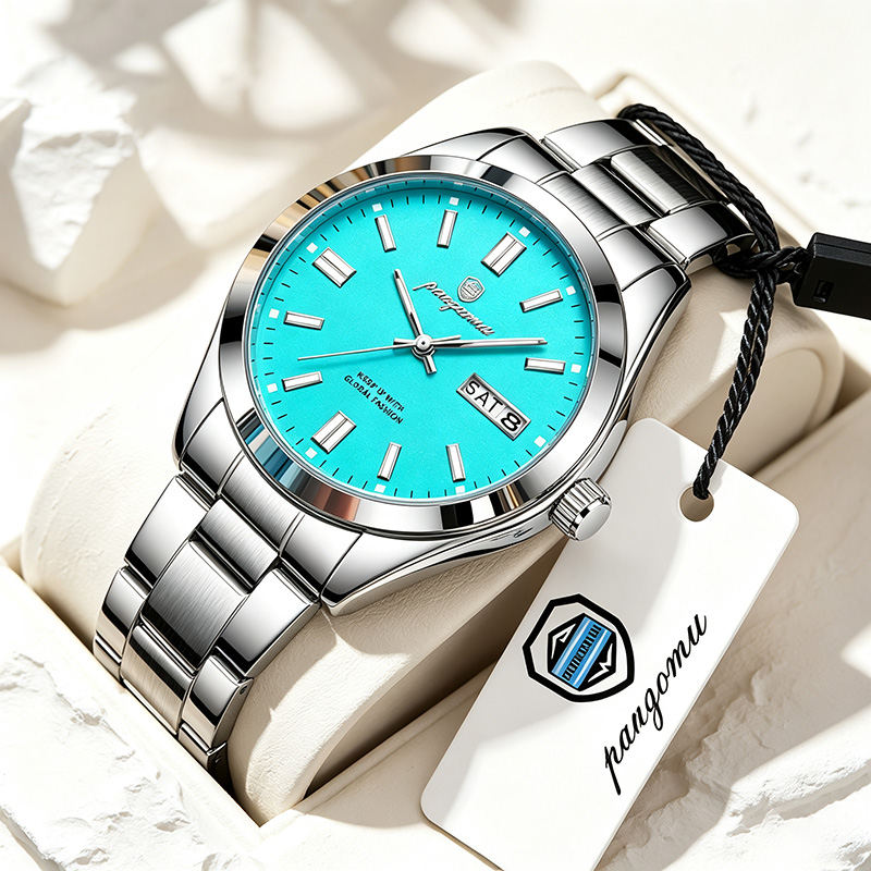 Luxury Watch Nice - PAAZOMU นาฬิกาหรูสำหรับผู้ชาย นาฬิกาควอตซ์สแตนเลสสตีล ดีไซน์ทันสมัย นาฬิกาธุรกิจสำหรับผู้ชาย พร้อมฟังก์ชันบอกวันที่