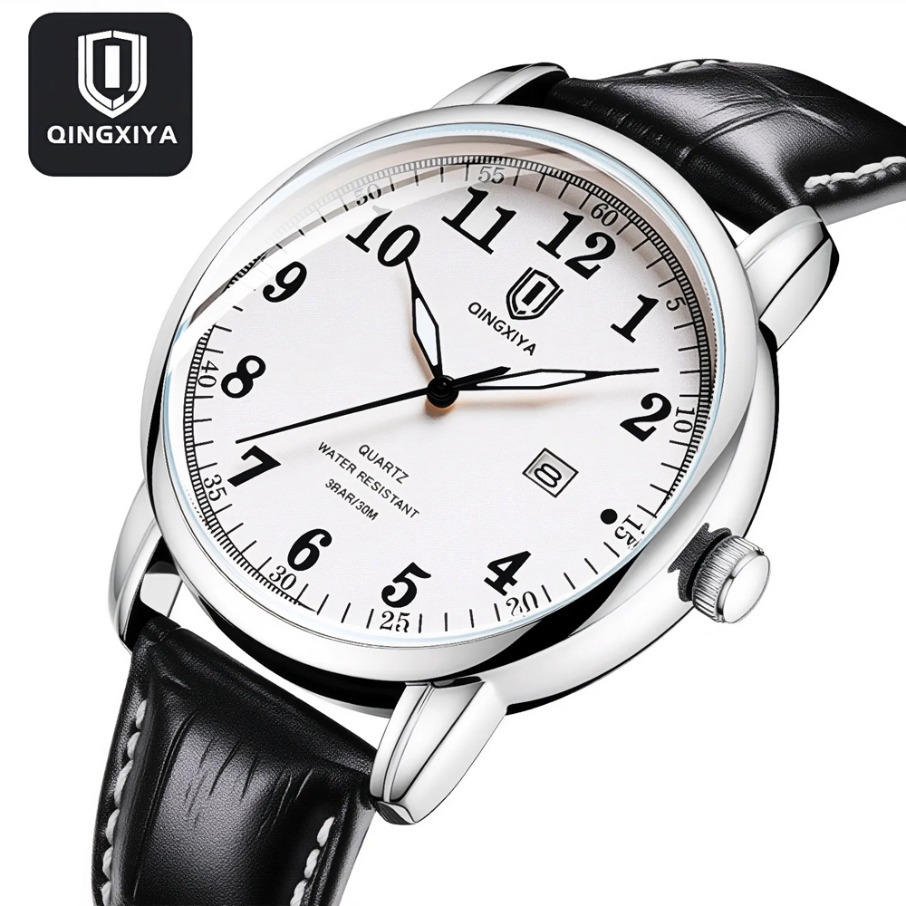 Luxury Watch Holder For Men - QINGXIYA ธุรกิจบุรุษนาฬิกาแบรนด์ชั้นนำหรูหราทหารสายหนังวันที่นาฬิกาควอตซ์กันน้ำแฟชั่นนาฬิกาข้อมือชายชาย
