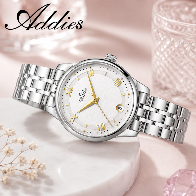 Luxury Watch All Brands - ADDIES แบรนด์ชั้นนำนาฬิกาผู้หญิงใหม่หรูหราธุรกิจกระจกแซฟไฟร์สุภาพสตรีนาฬิกาข้อมือควอตซ์สแตนเลส 50 เมตรกันน้ำ 31 มม.