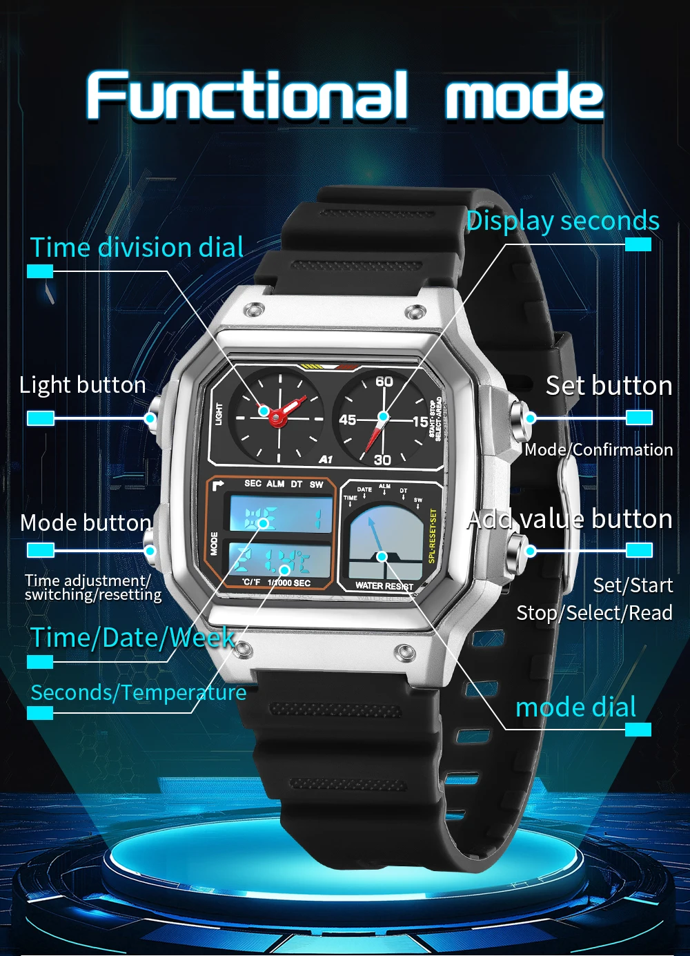 แฟชั่น SANDA 6257 ผู้ชายยอดนิย - Luxury Watch Shop บทวิจารณ์และราคา