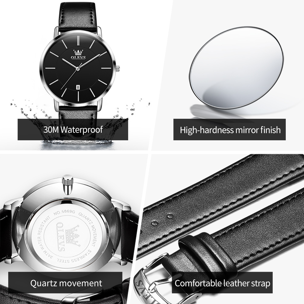 นาฬิกา OLEVS รุ่นบางเฉียบ 6.5  - Luxury Watch Sale บทวิจารณ์และราคา