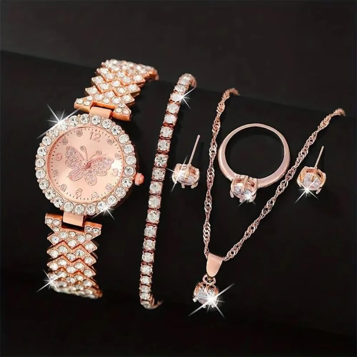 6 ชิ้น/เซ็ตหรูหราไรน์สโตนผีเสื - Luxury Watch Storage บทวิจารณ์และราคา