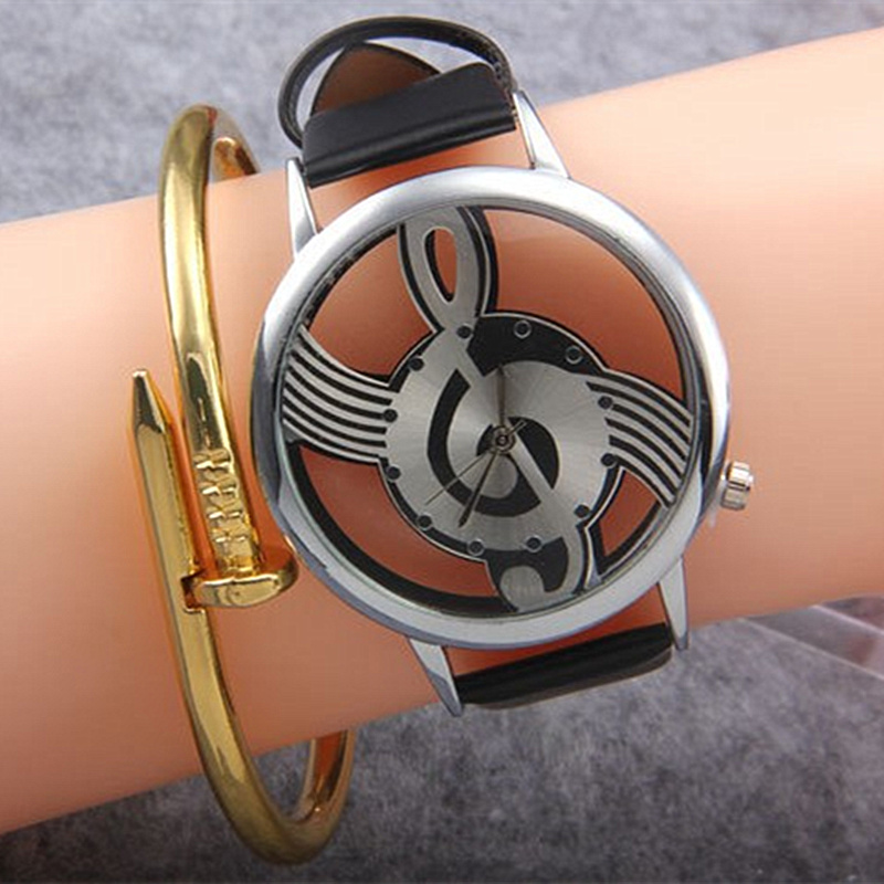 แฟชั่น Hollow เพลงนาฬิการอบ Di - Luxury Watch White บทวิจารณ์และราคา
