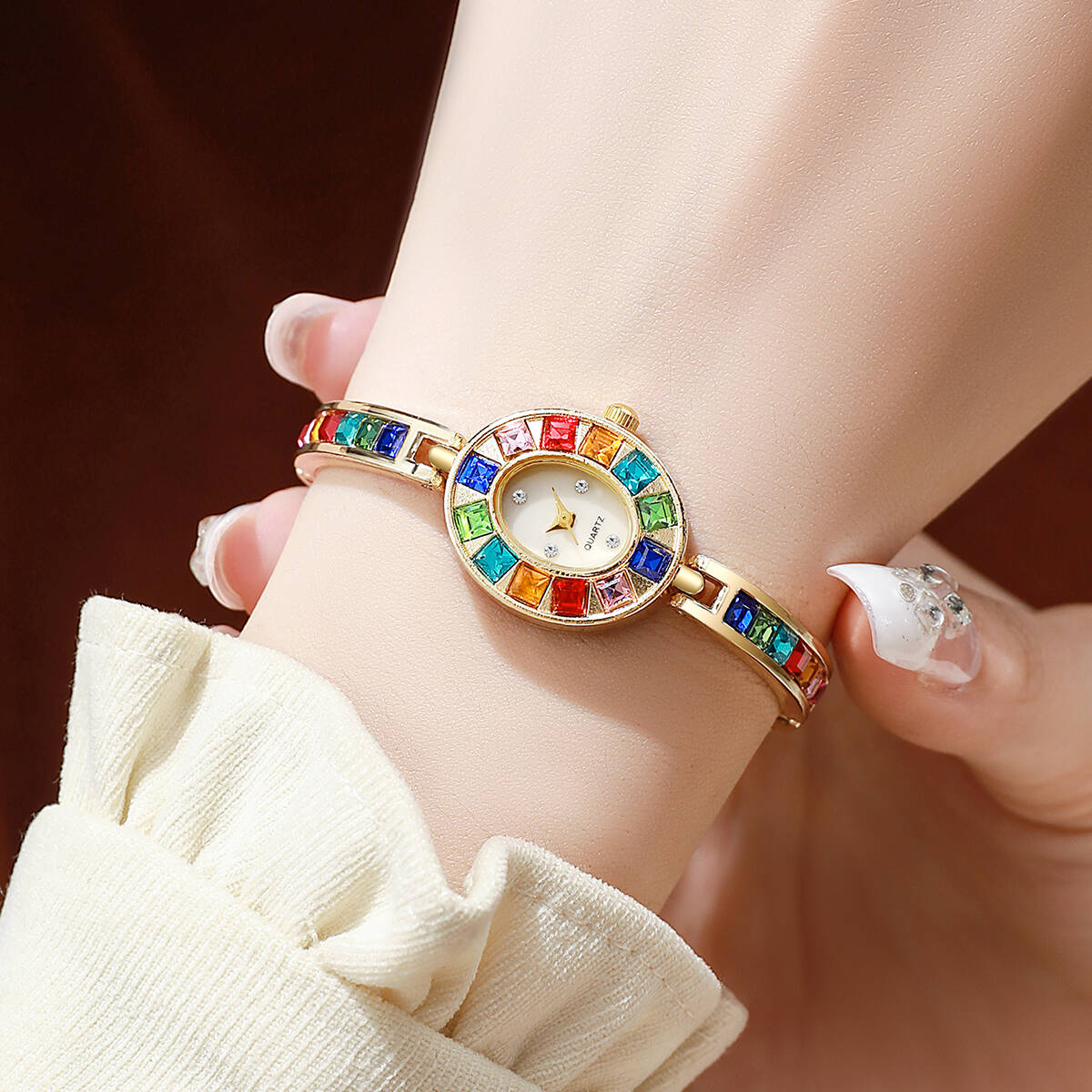 2 ชิ้น/เซ็ตหรูหราไรน์สโตนนาฬิก - Luxury Watch Storage บทวิจารณ์และราคา