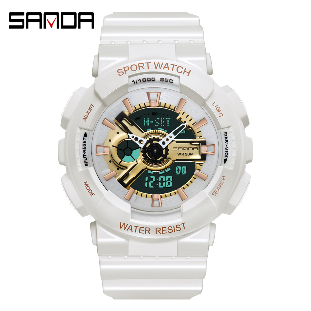 แฟชั่น Sanda แบรนด์กีฬากลางแจ้ - Luxury Watch White บทวิจารณ์และราคา