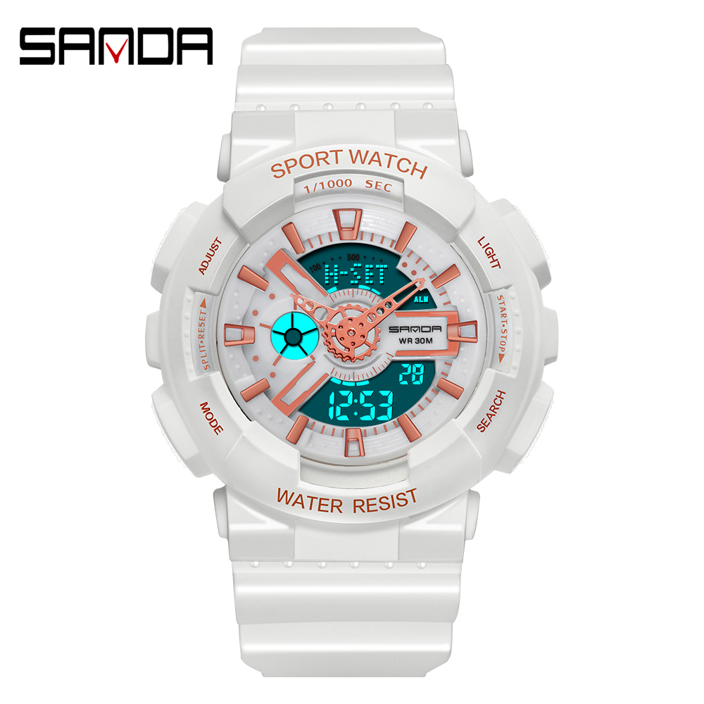 แฟชั่น Sanda แบรนด์กีฬากลางแจ้ - Luxury Watch White บทวิจารณ์และราคา
