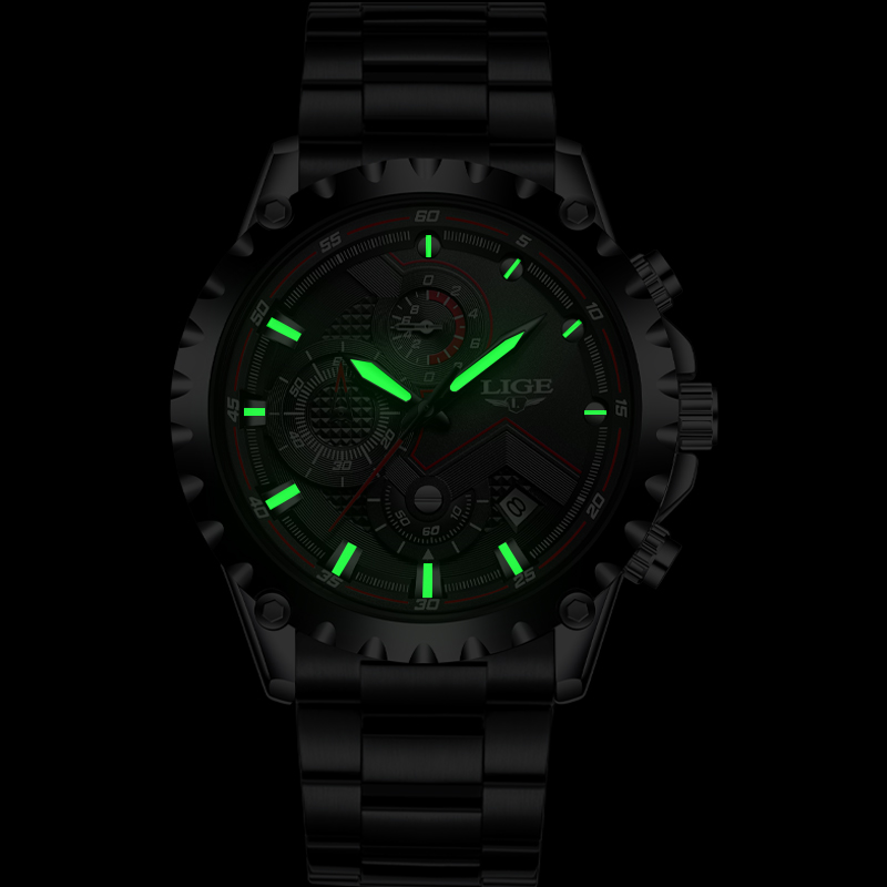 LIGE Luxury Mens นาฬิกาแฟชั่นผ - Luxury Watch All Brands บทวิจารณ์และราคา