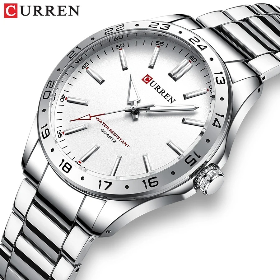 CURREN 8452 สีเงินสีขาวของขวัญ - Luxury Watch White บทวิจารณ์และราคา