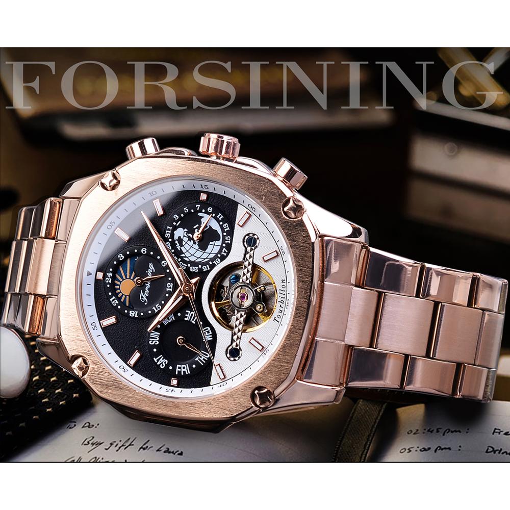 Forsining แบรนด์ Mens Mechanic - Moonphase Complication Watch บทวิจารณ์และราคา