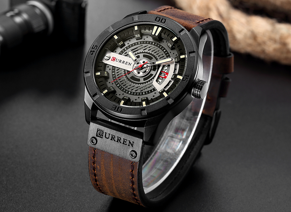 หรูหรานาฬิกายี่ห้อ CURREN ผู้ช - Luxury Watch Holder For Men บทวิจารณ์และราคา