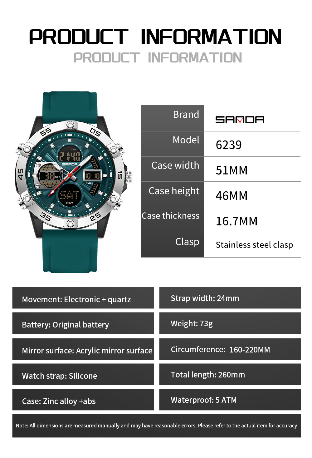 นาฬิกาข้อมือผู้ชาย SANDA แฟชั่ - Luxury Watch Shop บทวิจารณ์และราคา