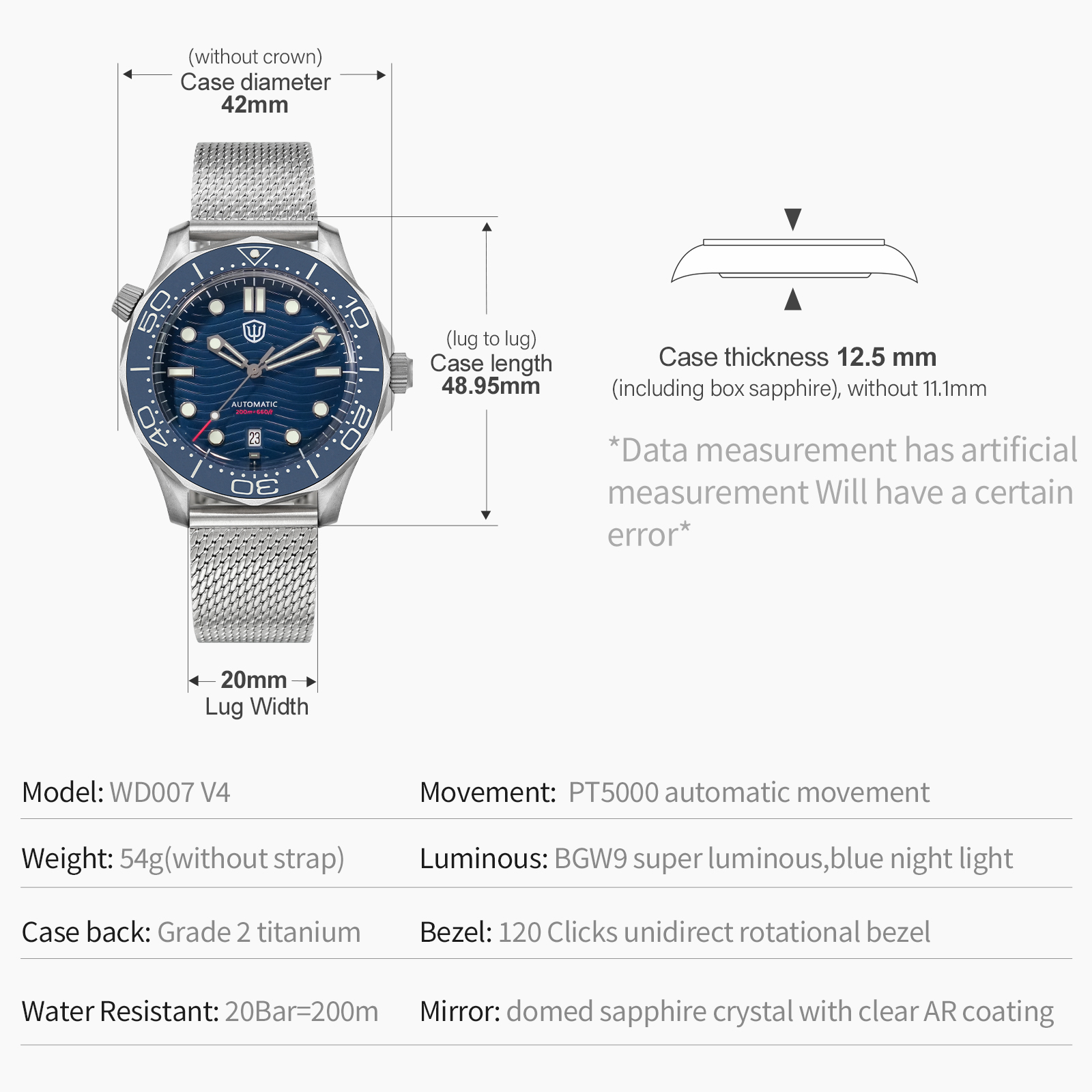วอทช์ไดฟ์ WD007 V4 นาฬิกาจักรก - Luxury Watch Grade บทวิจารณ์และราคา