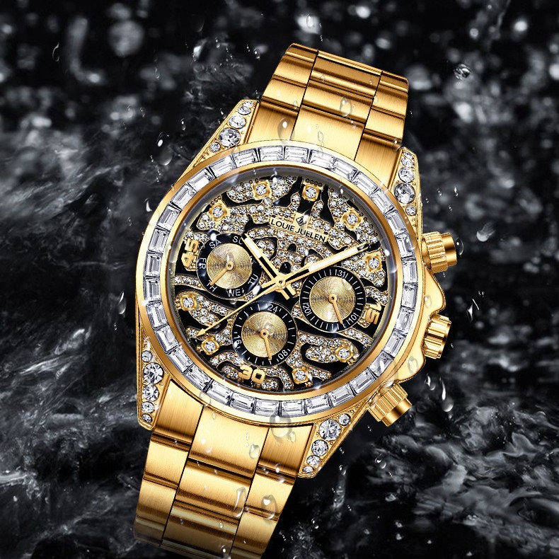 นาฬิกาข้อมือผู้ชาย ระบบออโตเมต - Moonphase Complication Watch บทวิจารณ์และราคา