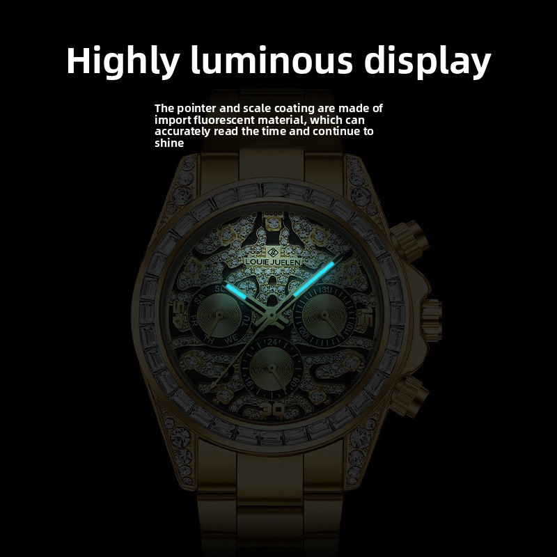 นาฬิกาข้อมือผู้ชาย ระบบออโตเมต - Moonphase Complication Watch บทวิจารณ์และราคา