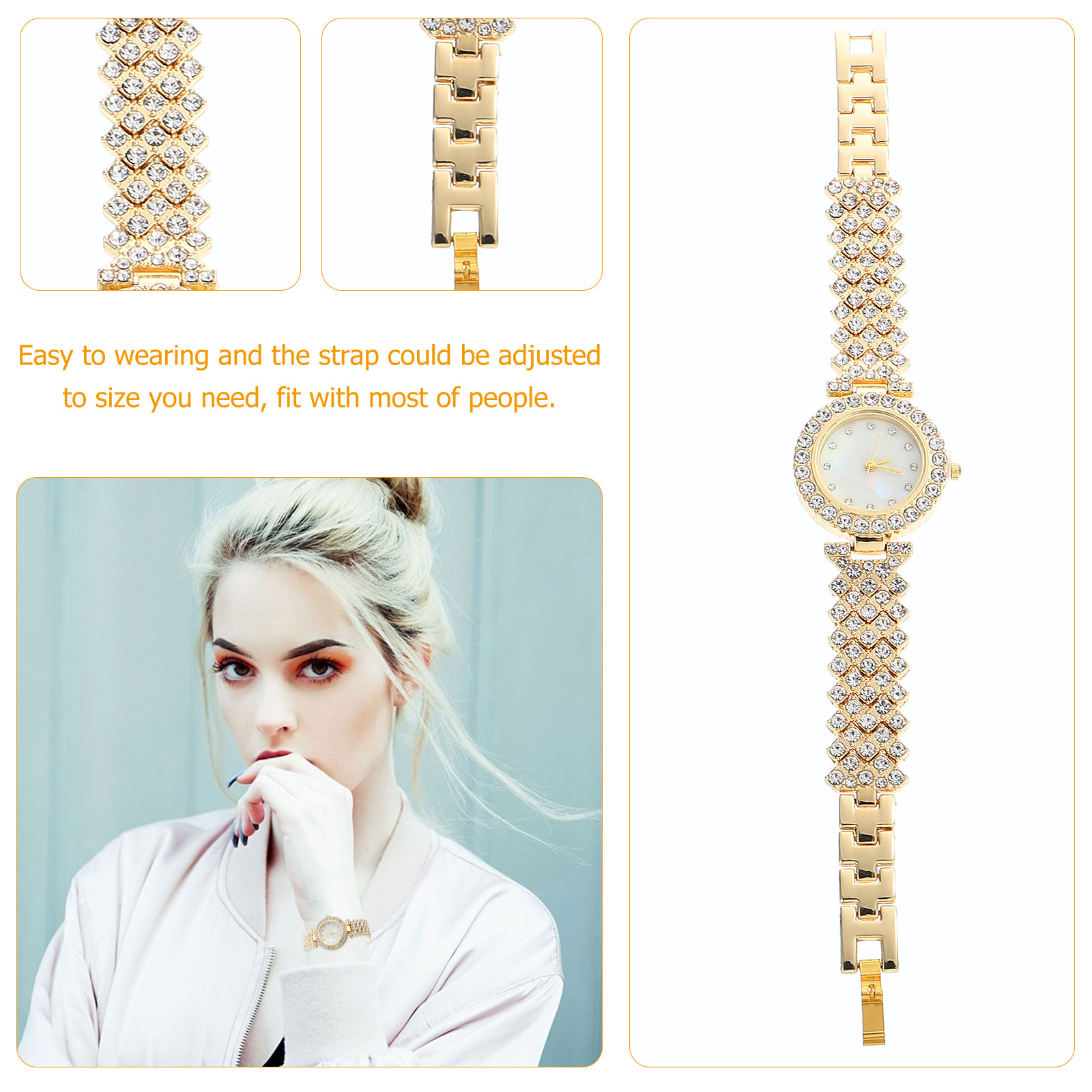 นาฬิกาข้อมือผู้หญิงหรูหราประดั - Luxury Watch White บทวิจารณ์และราคา