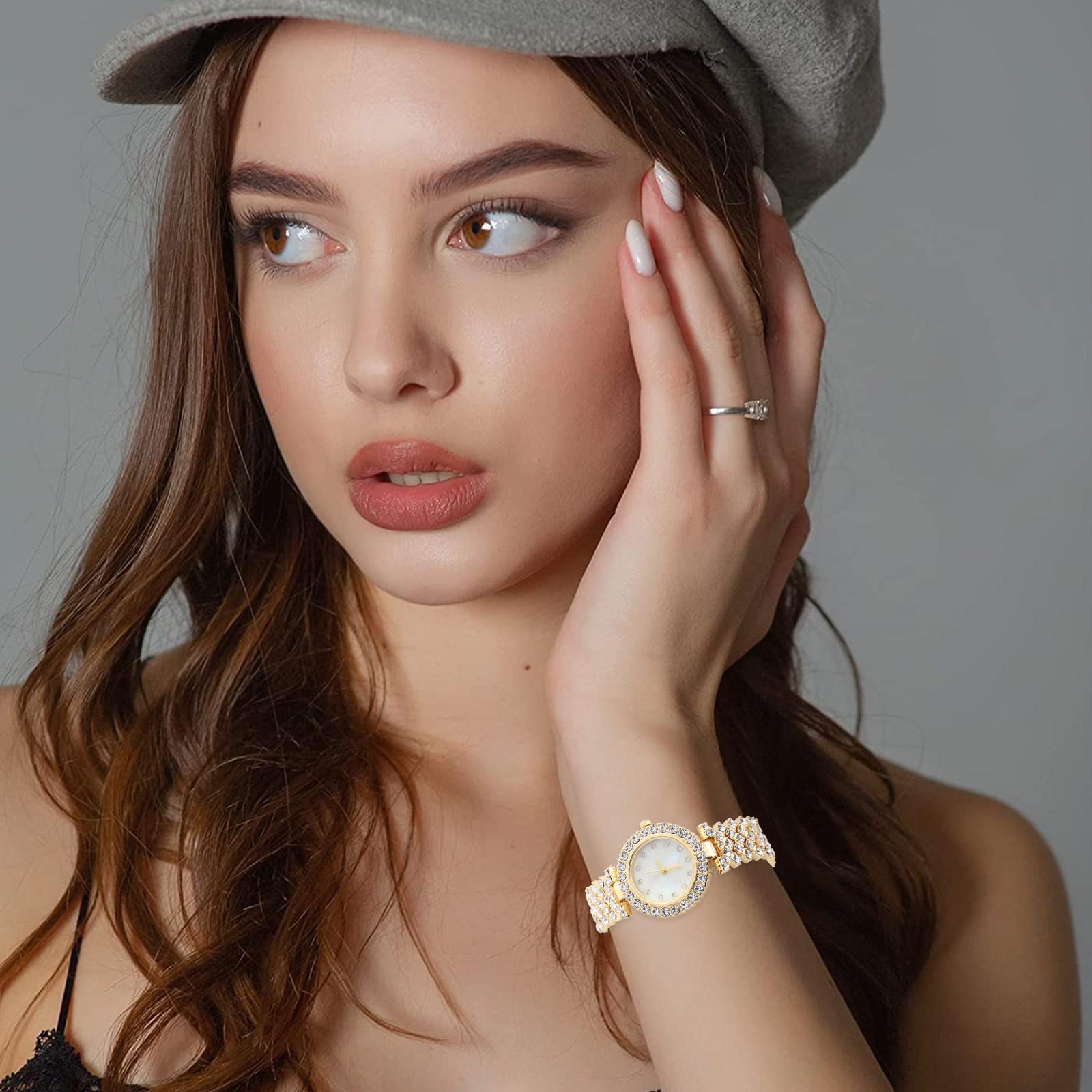 นาฬิกาข้อมือผู้หญิงหรูหราประดั - Luxury Watch White บทวิจารณ์และราคา