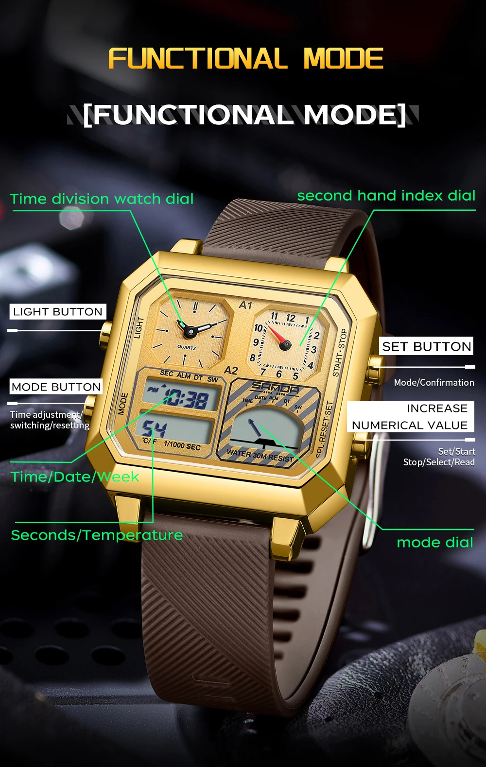 Sanda มาตรวัดอุณหภูมิอัจฉริยะ6 - Luxury Watch Shop บทวิจารณ์และราคา